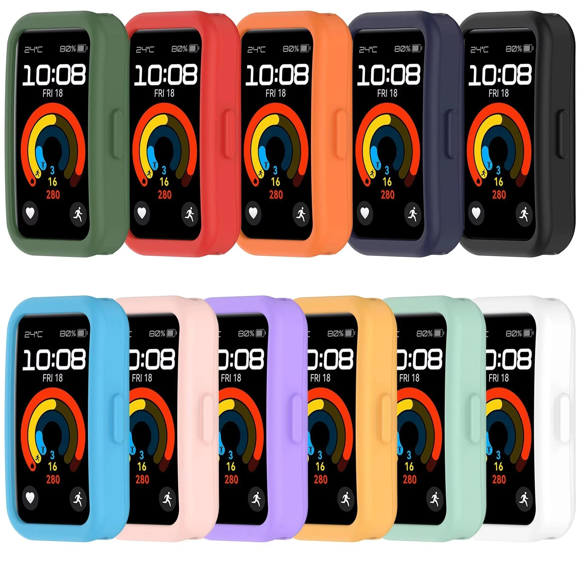 Silicone Screen Protector Case For Huawei band 9,Flexible Soft Protective Shell Bumper Cover For Huawei band 8 Watch Accessories