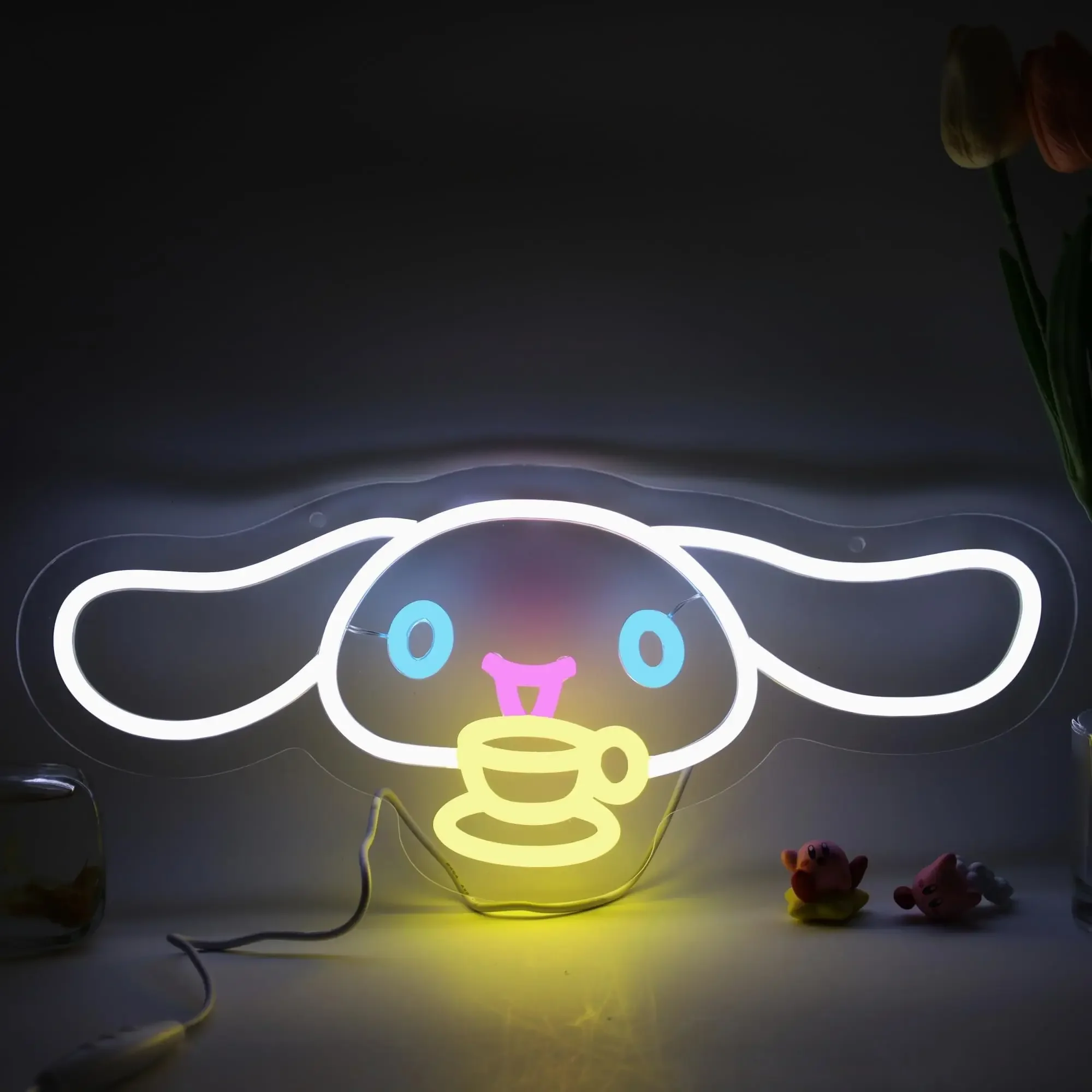 

Неоновая вывеска Sanrio Laurel в виде собачки для украшения дома, неоновая вывеска с питанием от USB для магазина, гостиной, игровой комнаты, подарки для детей и друзей