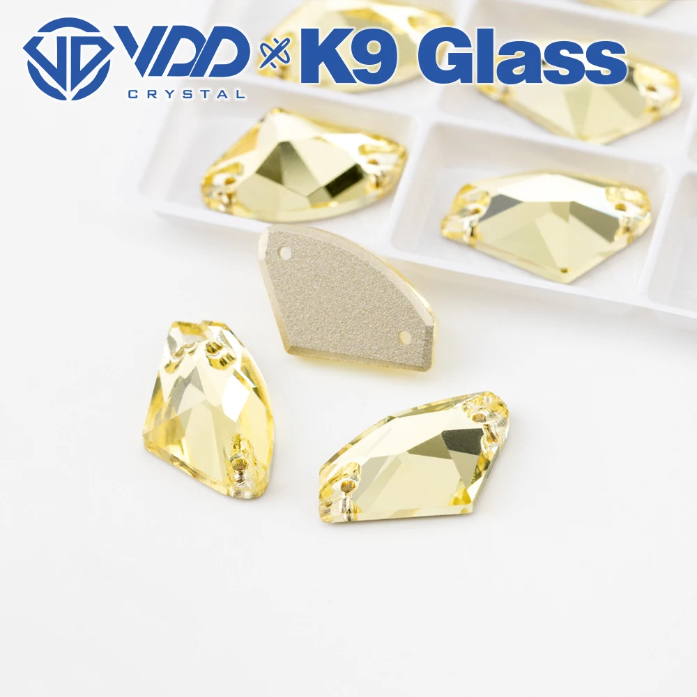 VDD S104 Jonquil  Galactic Top Quality K9 Glass Sew On Rhinestones Crystal Flatback Sewing Stones For Clothes Decorations