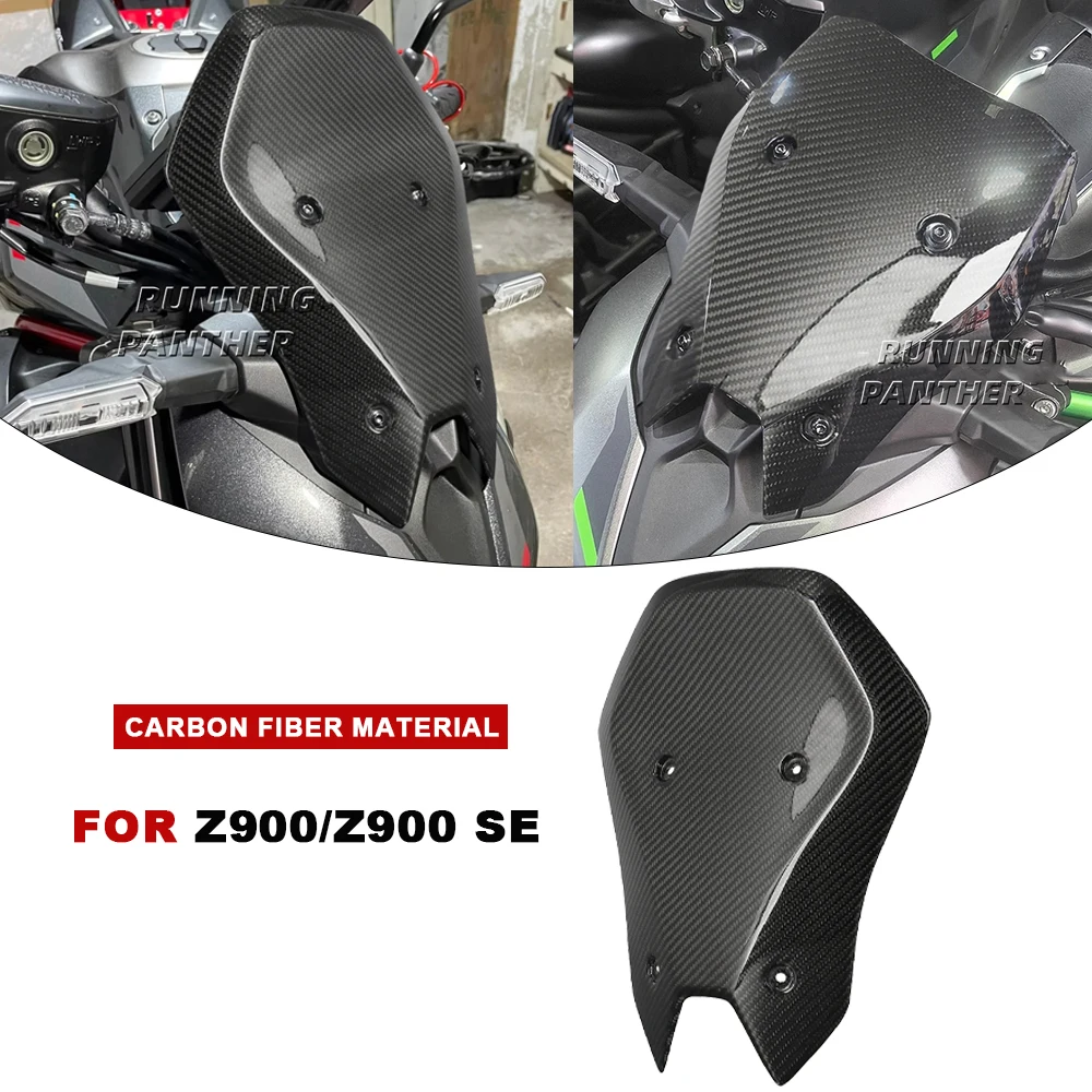 

2025 Motorcycle Windscreen For Kawasaki Z900 Z 900 SE Windshield Airflow Wind Screen Deflector Carbon Fiber Material
