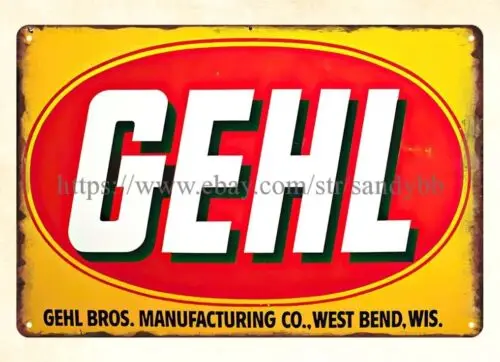 GEHL BROS MFG WEST BEND Wisconsin FARM EQUIPMENT metal tin sign retro signs