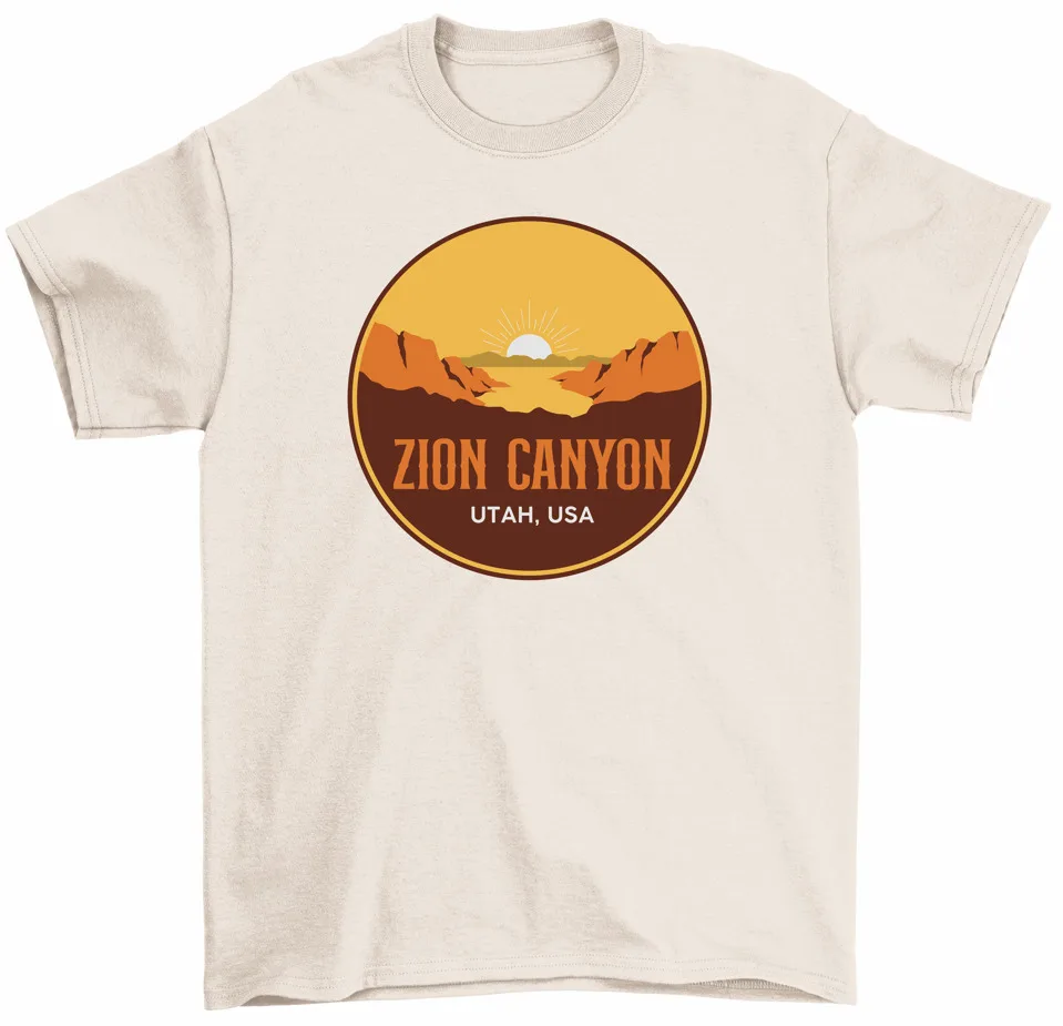 Zion Utah USA T-Shirt Zion National Park Hiking Camping Unisex Tee High Quality 100%Cotton Short Sleeve