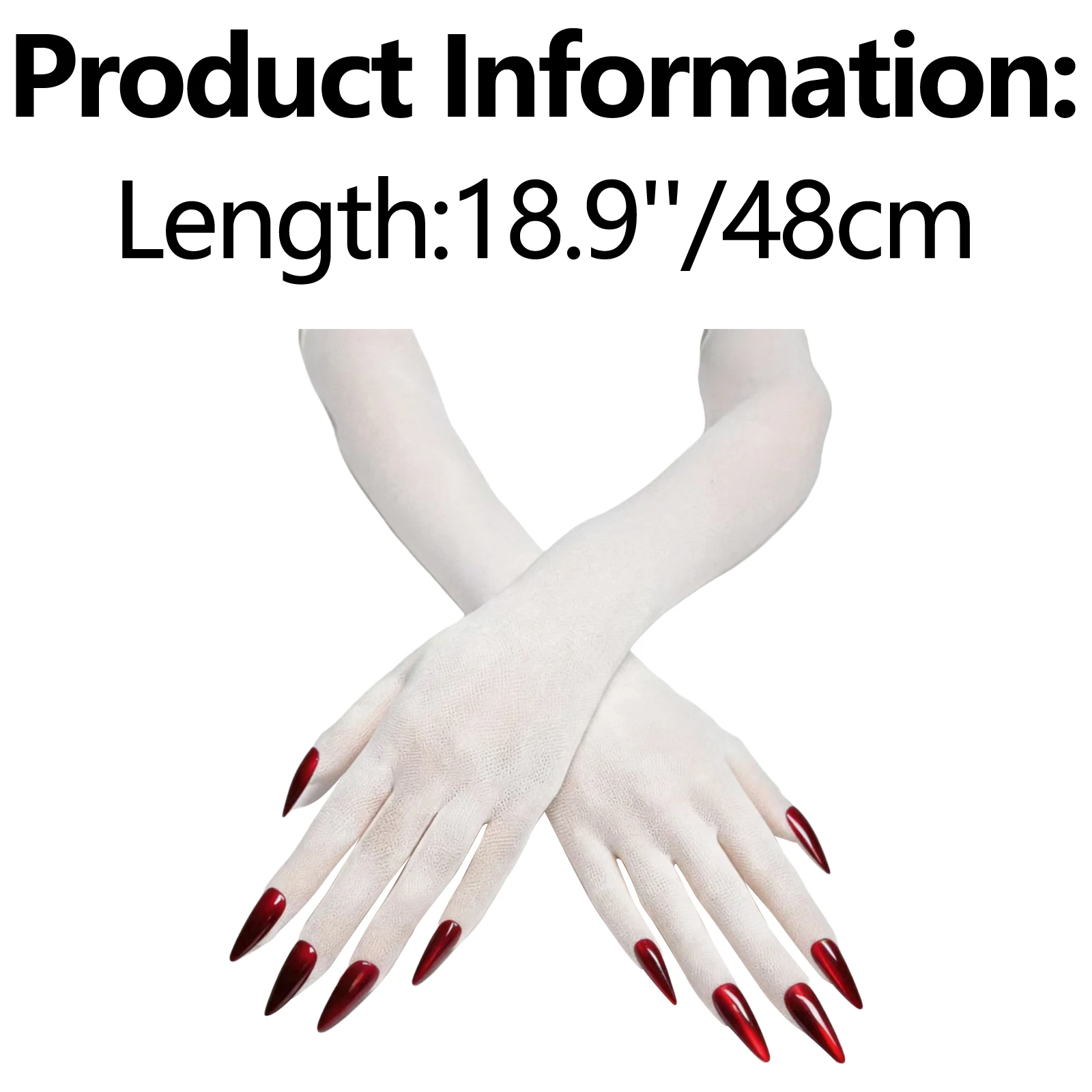 Sheer Seamless Long Stocking Gloves with Nails Costume Accessories for Halloween Cosplay Masquerade Themed Party 6