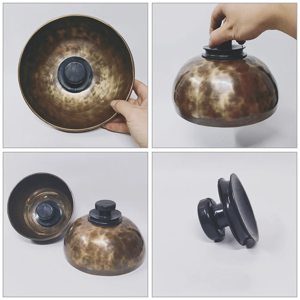 

3 pcs Sound Bowl Suction Cups 60mm Rubber Handles Singing Bowl Accessories Meditation Lifting Handle Strong Suction Power Easy