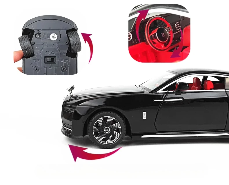 1:24 1:24 Rolls-Royce SPECTRE alliage moulé sous pression modèle de voiture jouet Limousine retirer son lumière avancée jouets décoratifs pour garçon cadeau