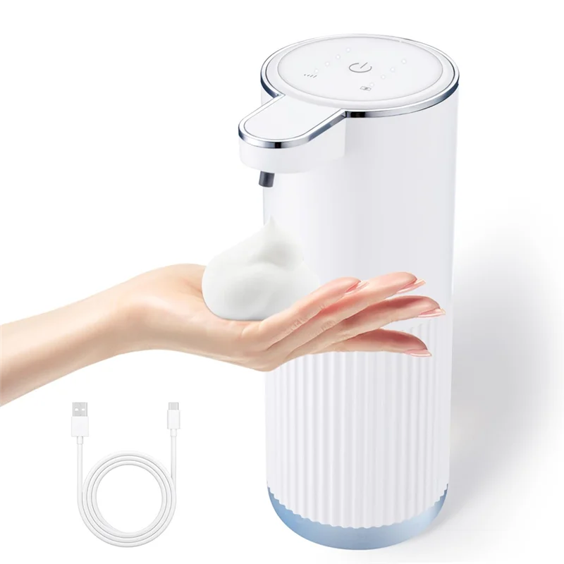 【Vendita flash!】 Dispenser automatico di sapone schiumogeno, dispenser elettrico regolabile di sapone per le mani in schiuma, touchless per bagno, cucina, 13,5O