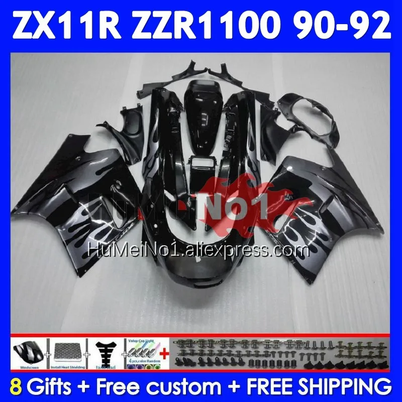 ZX-11R For KAWASAKI NINJA ZX11 ZZR 1100 ZZR-1100 222No.59 ZZR1100 ZX 11R 11 Silver flame R ZX11R 90 91 92 1990 1991 1992 Fairing