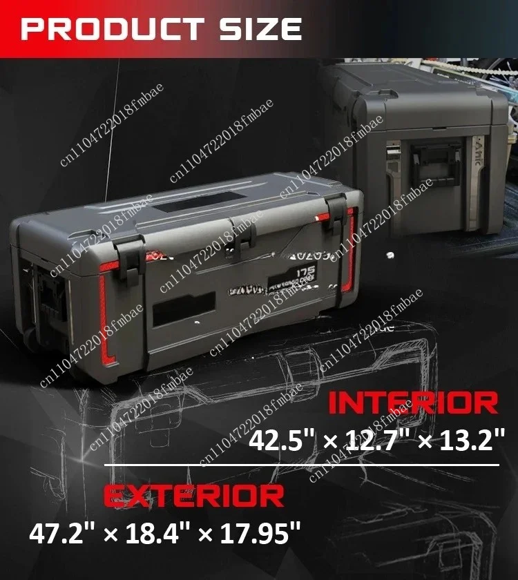 Large size 175L plastic cart toolbox promotional kit, toolbox storage box, mechanic