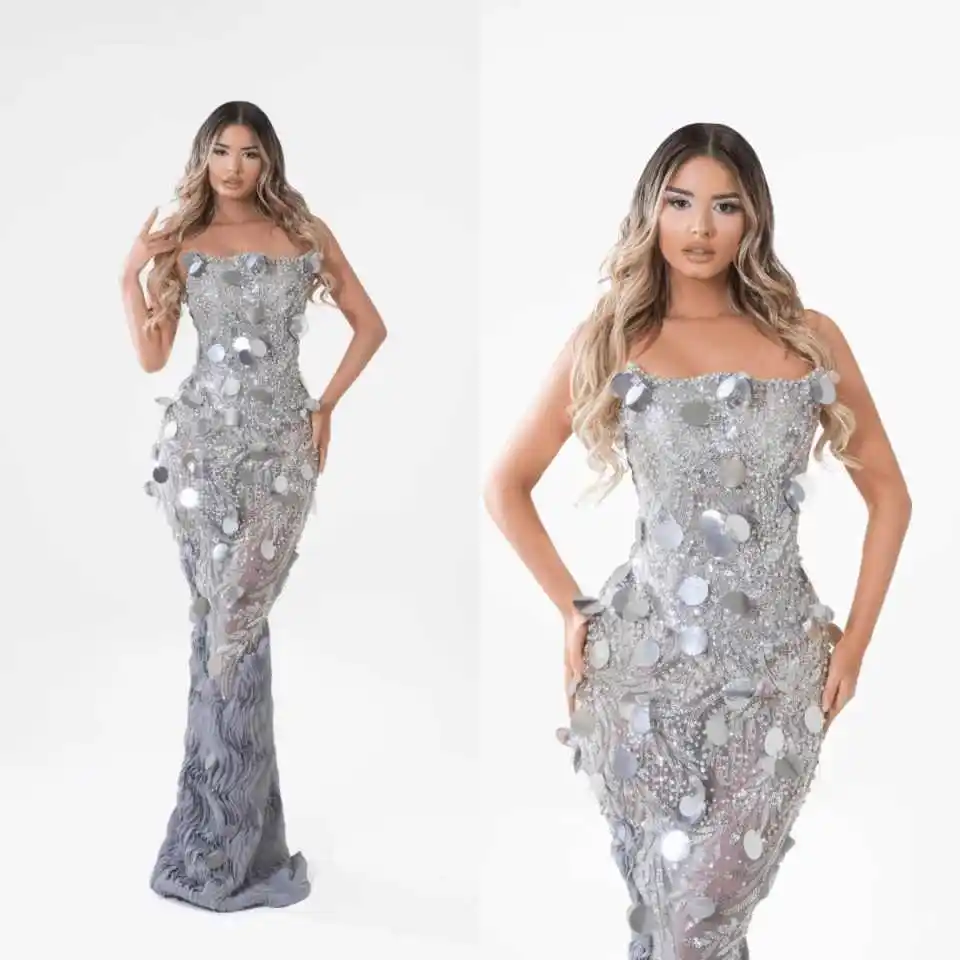 

Новое поступление: Вечерние платья-русалки без бретелек, с пайетками, без рукавов, с открытой спиной, для выпускного вечера, нарядные платья, индивидуальный пошив, Robe De Soirée