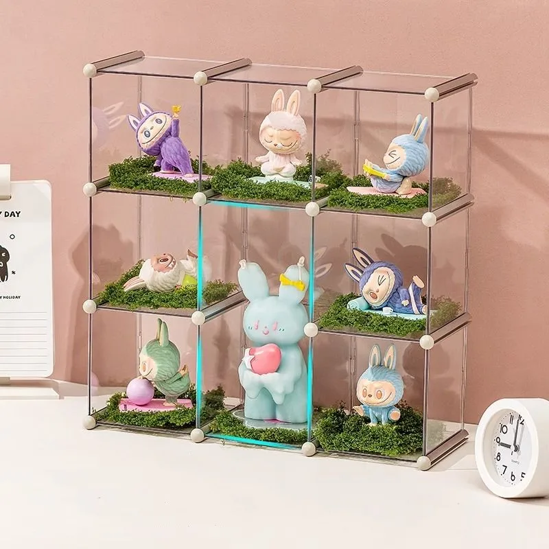 Blind box Organizer Large Capacity Display Box For POP MART Dolls Storage Transparent Acrylic Lego Model Display Cabinet