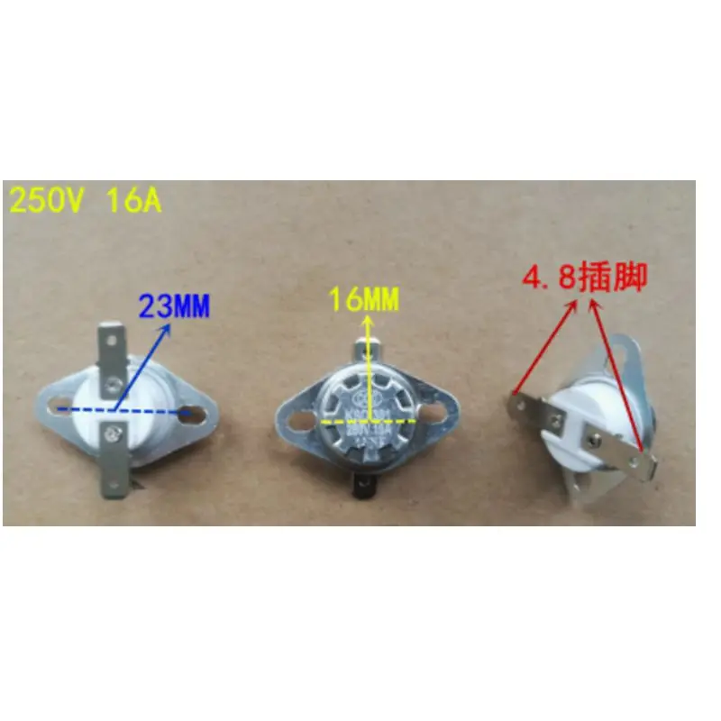 High current temperature controller KSD301 80/90/95/115/125/130/135--185/195degrees