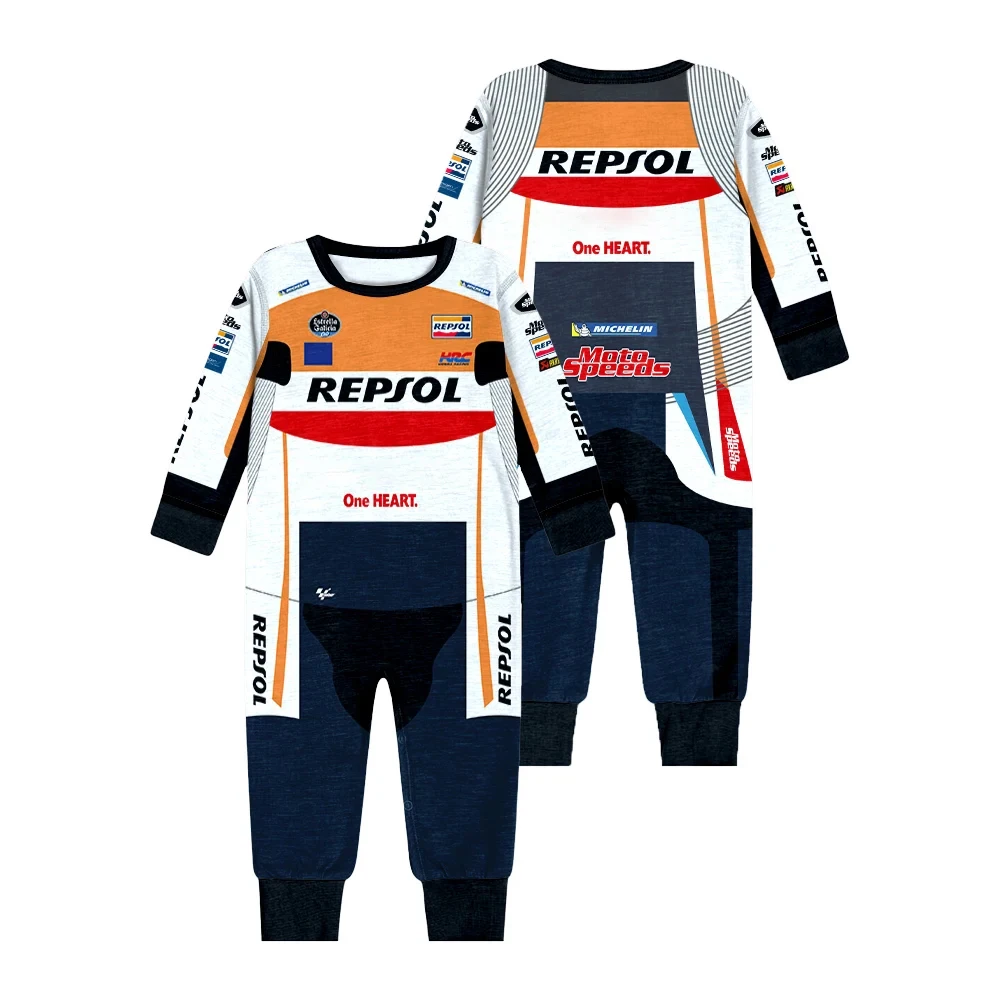 New MOTO GP Outdoor Extreme Sports Quick Drying Cycling Clothes Pajamas Baby Cotton Jumpsuit 2024 Hot Selling Crawling Clothing