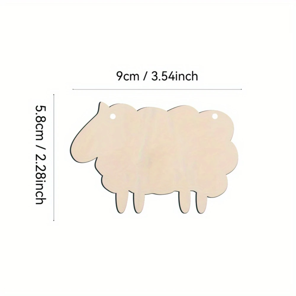 Unfinished Wooden Creative Sheep Wood Chip Set Diy Wooden Christmas Sheep Animal Decoration Crafts
