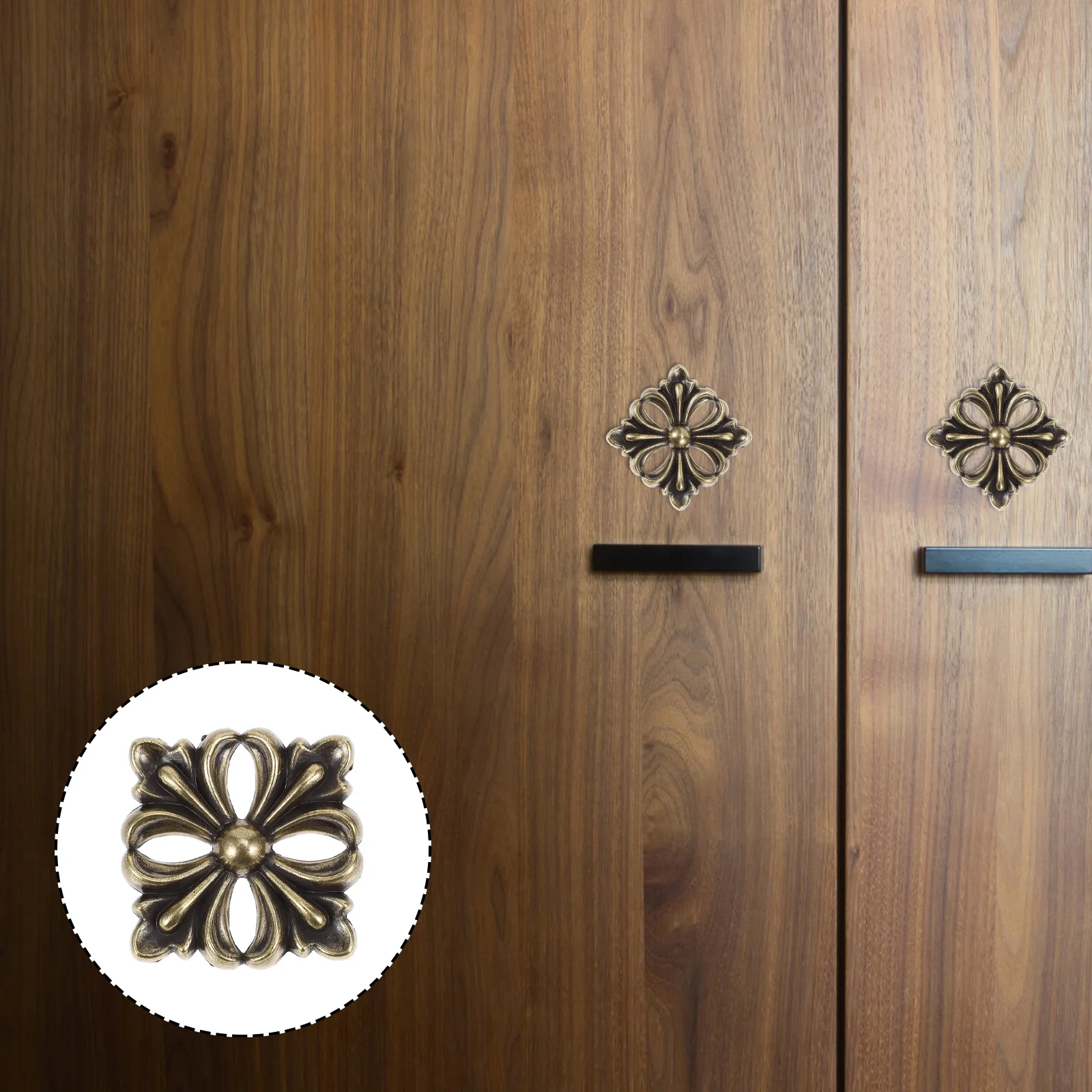 

12 Pcs Metal Plate Decorative Piece Vintage Square Flower Desk Cabinet Furniture Decorative Piece Bookcase Fireplace