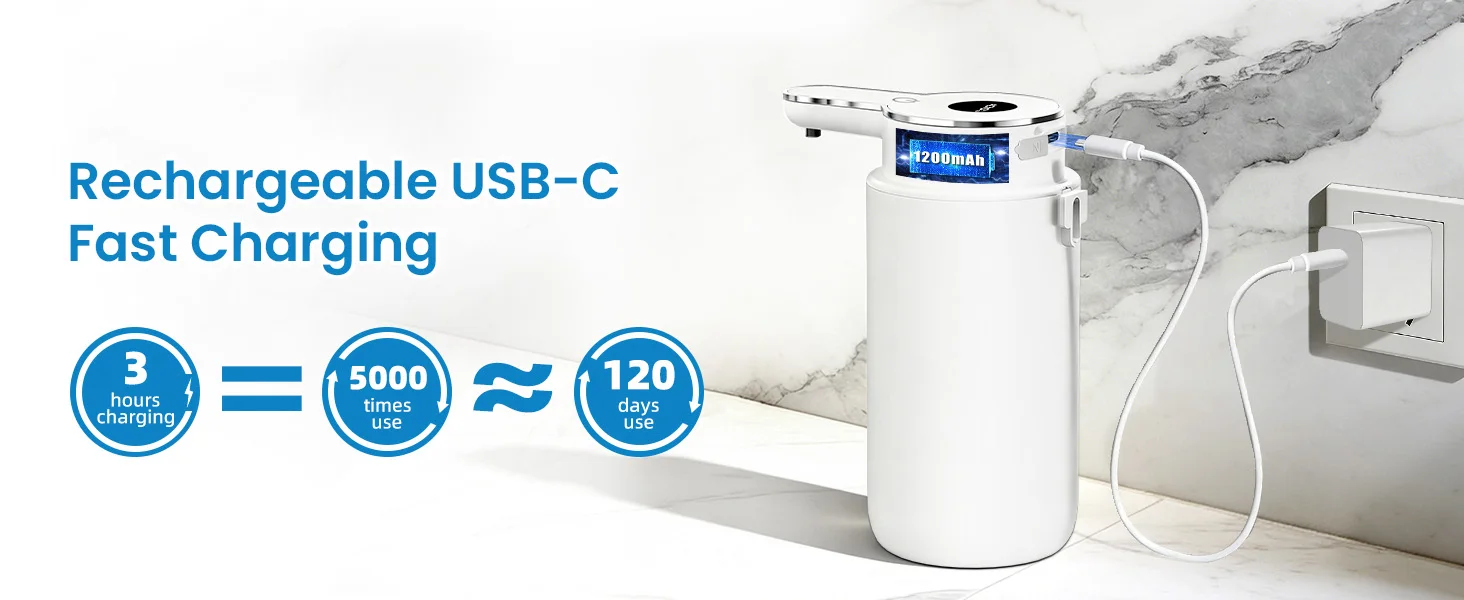 420ML Großraum-Seifenspender mit HD-Display, 6-stufig Einstellbarer Schaum-/Flüssigkeitsregelung, Berührungsloser Elektrischer Automatischer Smart-Sensor-Seifenspender – Detail 5