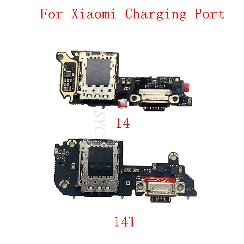 

USB Charging Port Connector Board For Xiaomi 14 14T Charging Connector with Sim Card Reader Repair Parts