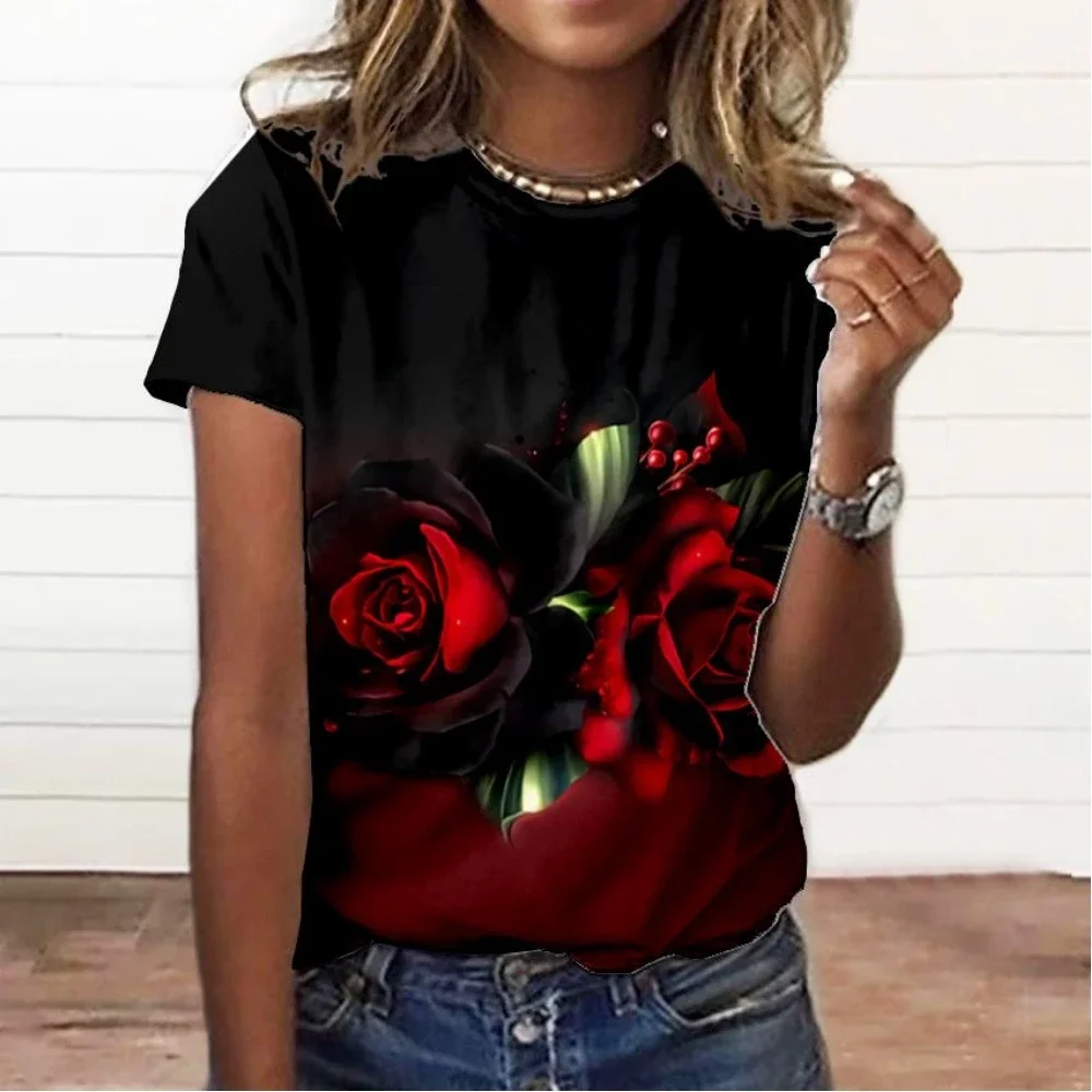 

Повседневная женская футболка, летняя футболка с круглым вырезом для женщин, модная повседневная футболка с коротким рукавом и 3d принтом, женская одежда Y2K, уличная одежда