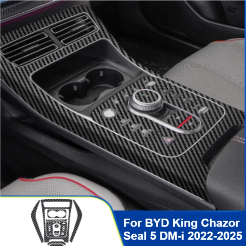 

For BYD King Chazor DM-i 2022-2025 Car Central Control Film Interior Anti Scratch Carbon Fiber Protect Sticker Accessory
