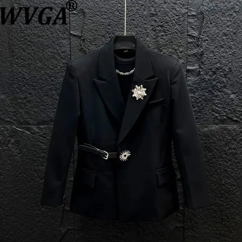 WVGA Spring Autumn New Men Light Luxury Slim-fit Waist-cinching Blazer Unique Design Featuring Metallic Floral Jacket Ins W24984