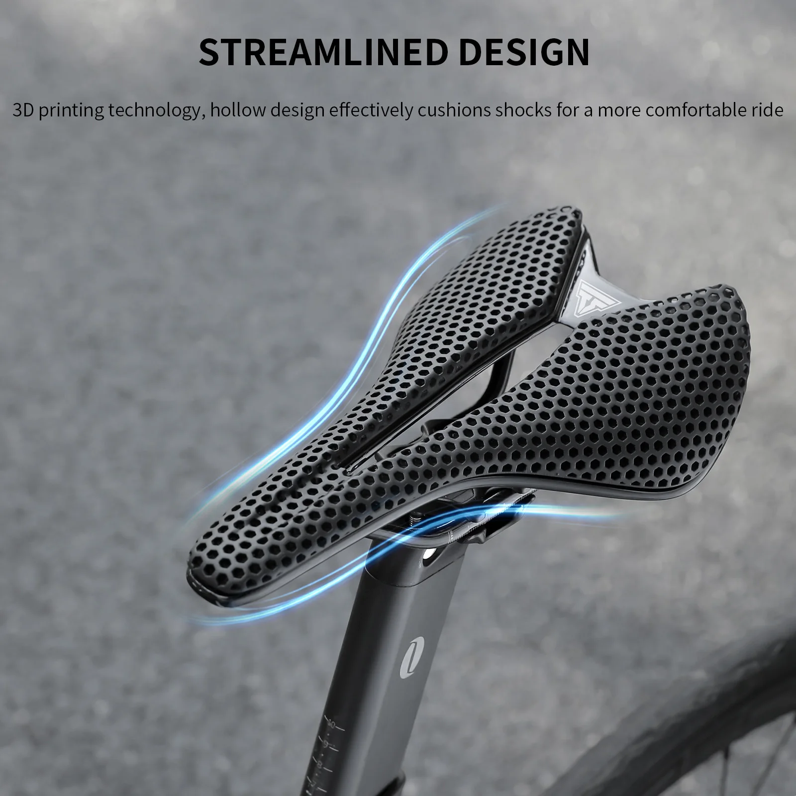 TOSUOD 3D-gedruckter Sattel für Rennräder, Kohlefasermaterial, rutschfester, wasserdichter Fahrradsitz, leichtes Design – Detail 6
