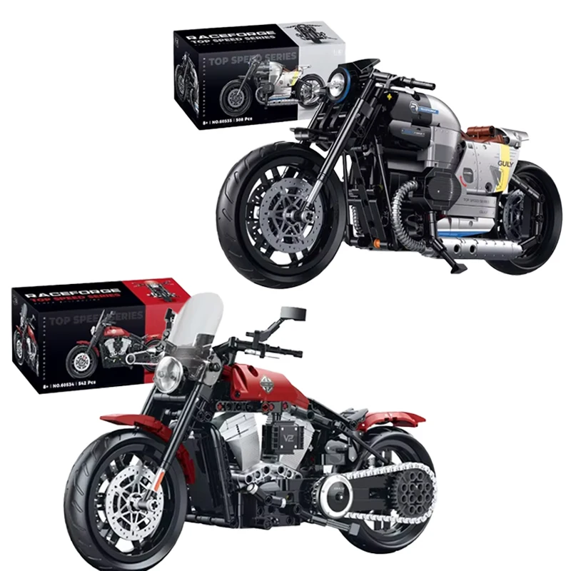 Technical Motorcycle Harleys 1:8 Motorcycle Softail Building Blocks Model Sports Car Bricks Assembling Toys for Children Gift