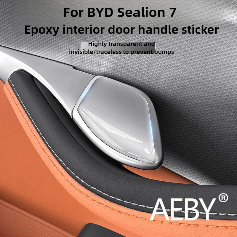 

AEBY For BYD Sealion 7 2024 Door Handle Covers, Crystal Glue Protection Film, Anti-Scratch Interior Sticker, Car Accessories