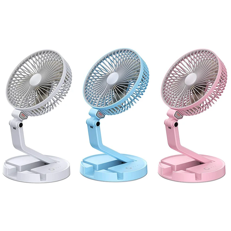 Mini Folding Fan Table Lamp Phone Holder Portable Desk Fan Wall-Mounted Cooling Electirc Fan 3 Speed Adjustable