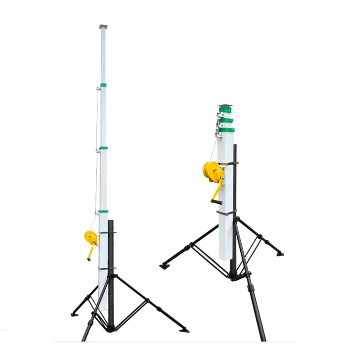 Hand crank lifting monitoring pole custom manual telescopic mechanical winch lifting mast 3/4/5/6/7/8/9 meters