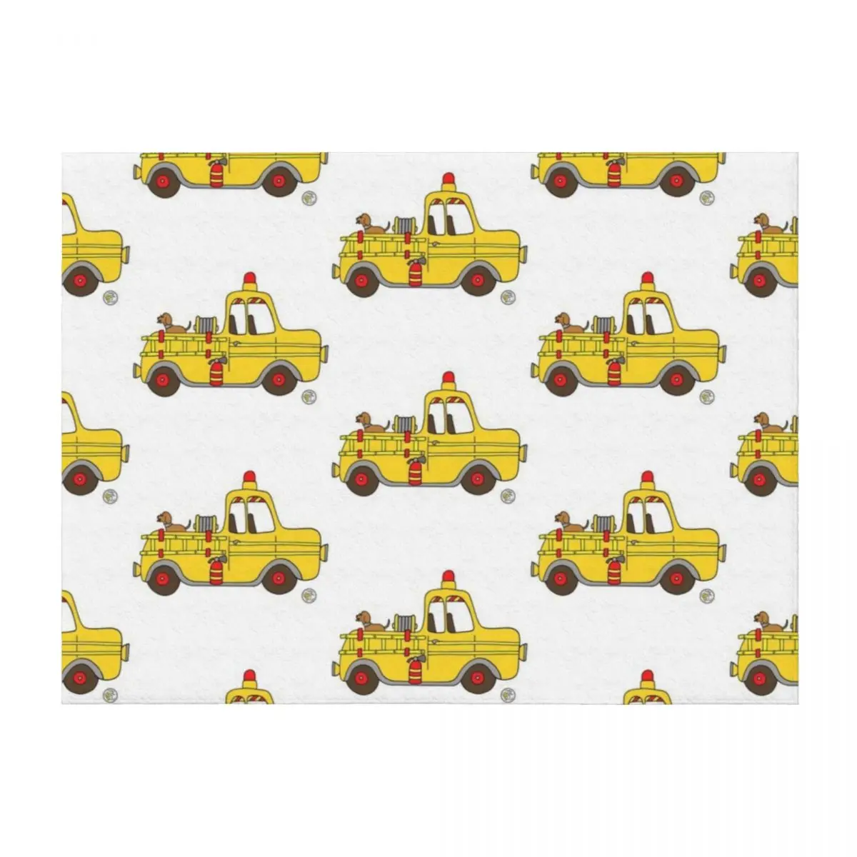 

Firetruck Yellow Vintage Fire Truck Throw Blanket Plaid on the sofa for sofa For Baby Kid'S Blankets