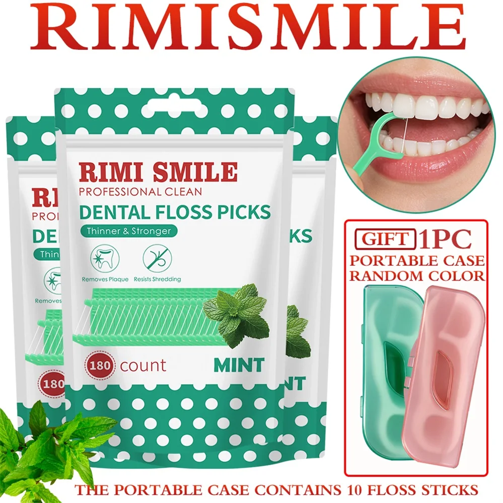 

Зубные нити-флоссеры Rimi Smile Professional, с мятным вкусом, 540 шт. с портативным футляром, прочные, для глубокой чистки, бережные к зубам