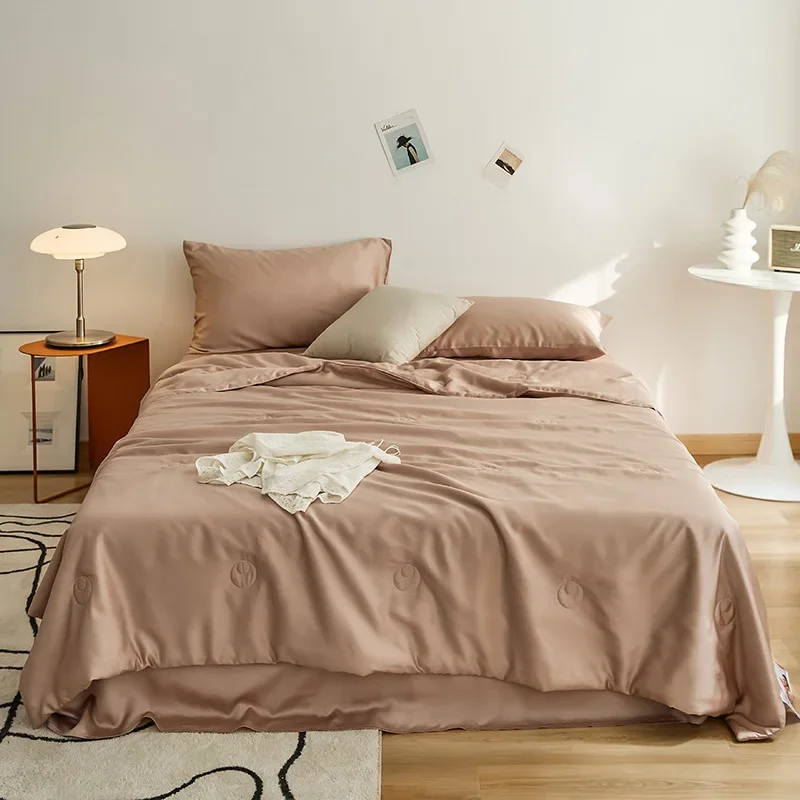 Silk Solid Color Home Bedding Set Duvet Cover Pillow Case Bed Sheet Quilt Cover Set