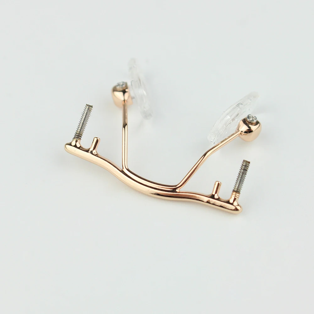 1pc Metal Rimless Glasses Bridge With Silicone Nose Pad Screw Optical Frame Nose Holder view 4