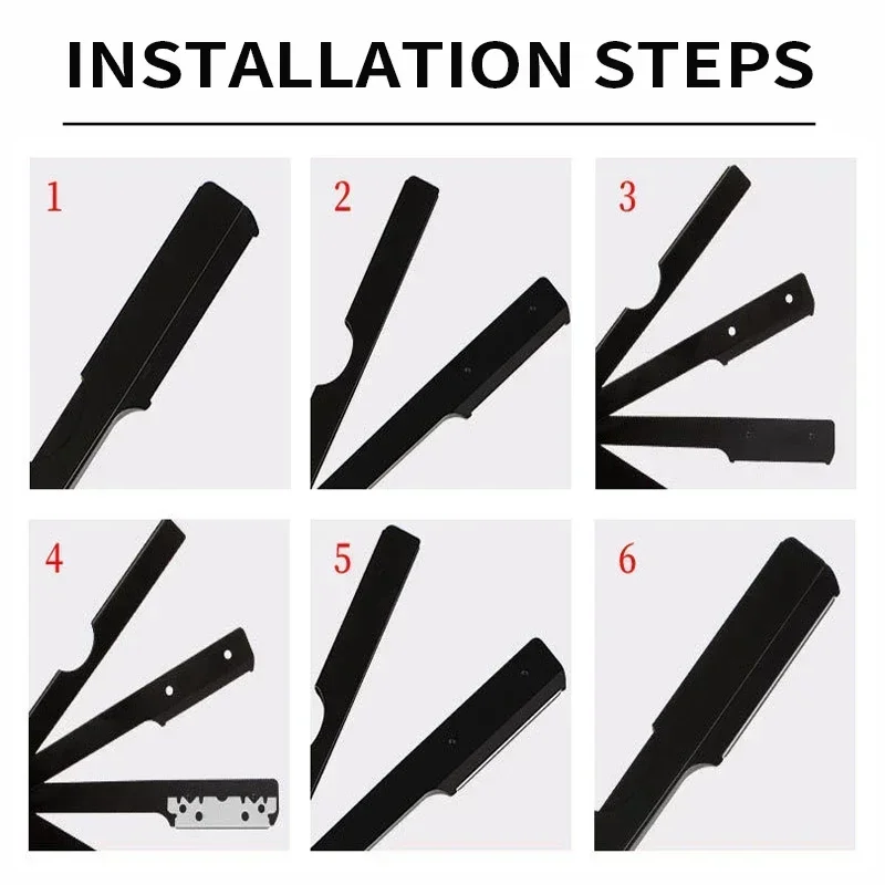 男性用のプロの安全かみそり,折りたたみ式アルミニウム合金かみそり,理髪店の脱毛ツール,ストレート,バービアのナイフホルダー