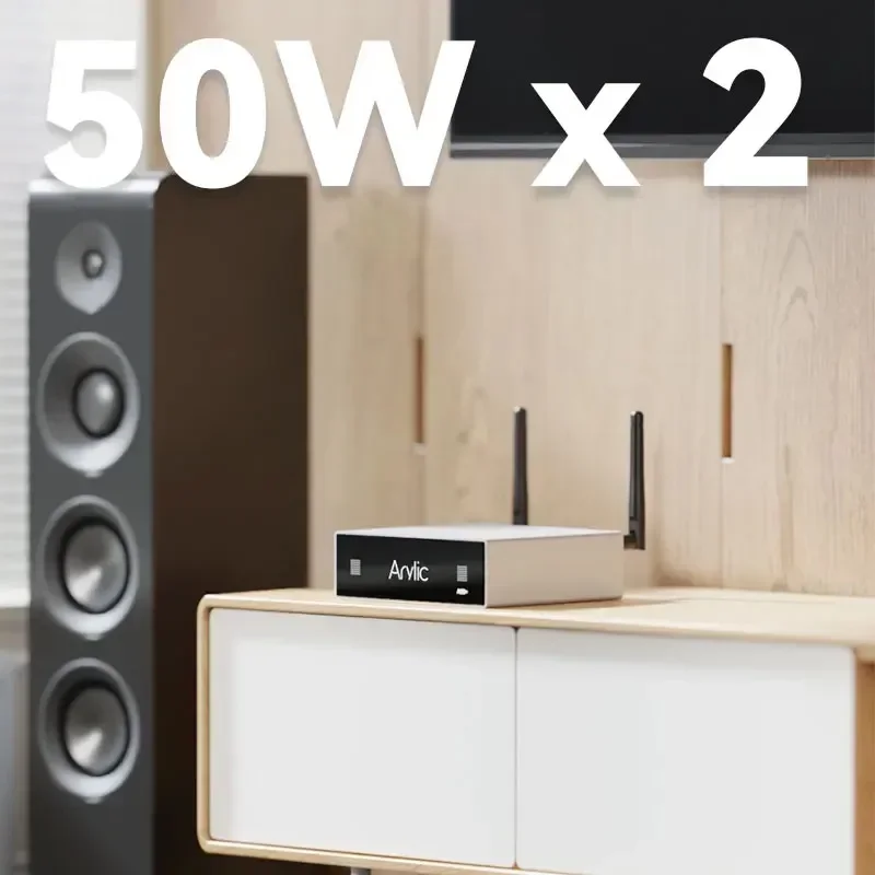 Arylic A50 + Home WiFi e amplificatore Multiroom digitale HiFi Stereo di classe D compatibile con Bluetooth con equalizzatore Airplay App gratuita