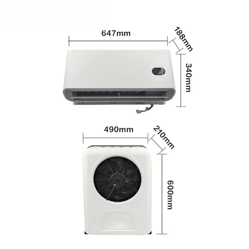 Car air conditioner new large space cooling 12V silent electric scroll suitable for RV truck excavator