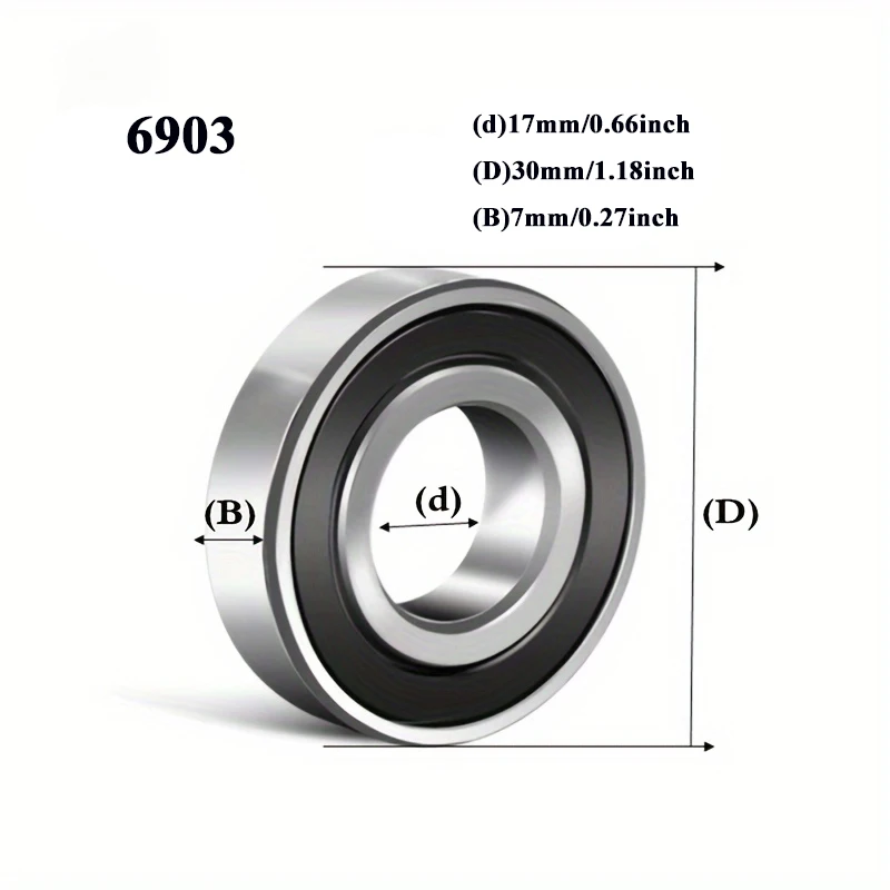 10Pcs 6903 Bearing 6903-2RS 6903RS High quality ABEC-5 P5 17x30x7mm Thin Section 6903 2RS Ball Bearings Sealed 6903RS 61903 RS