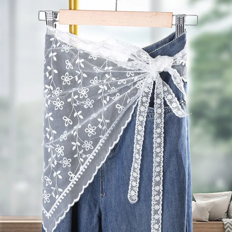 

Женская короткая юбка в стиле Харадзюку с цветочным принтом, кружевная юбка, корейская мода Y2K, мини-юбка с завышенной талией, уличная одежда, юбки для сочетания с джинсами