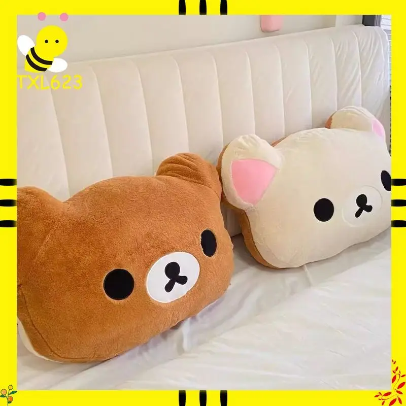 Cute Rilakkuma Plush Warm Hand Pillow Cartoon Bear Peluche Stuffed Toy Soft Cushion Birthday Gift