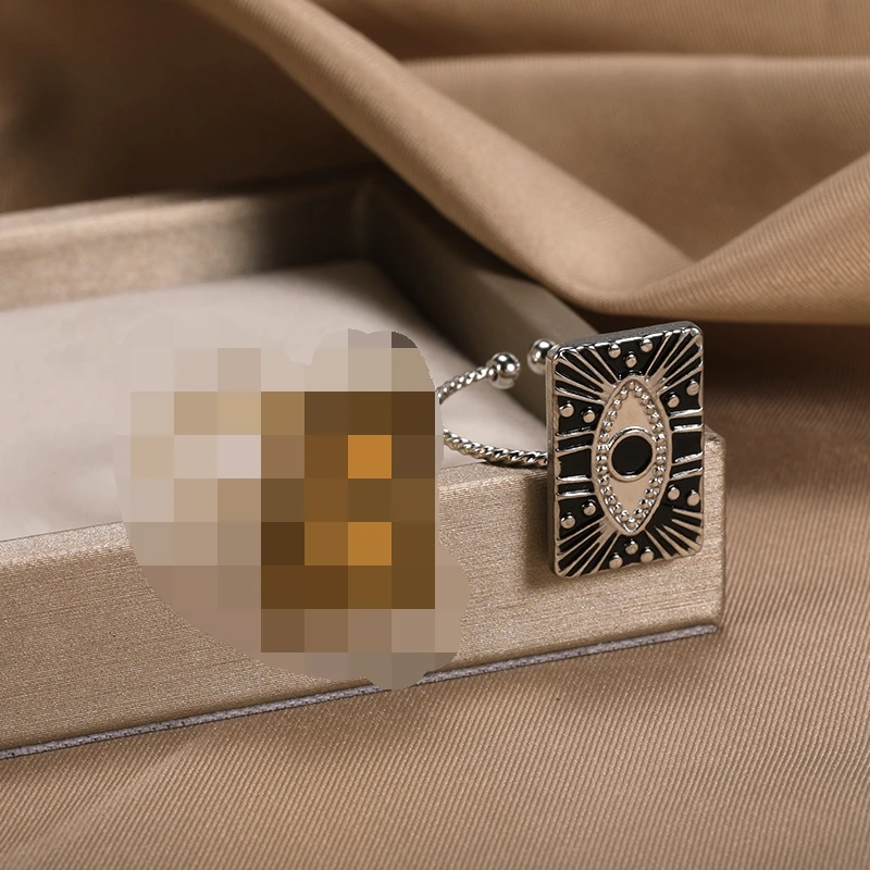 Turkish Evil Eye Adjustable Ring, Gold Color Design