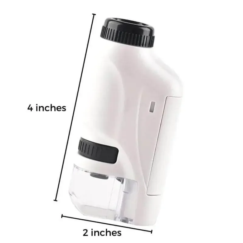 Pocket Microscope Kids Science Toy Kit 60-120x Educational Mini Handheld Microscope with LED Light Outdoor Children Stem Toy
