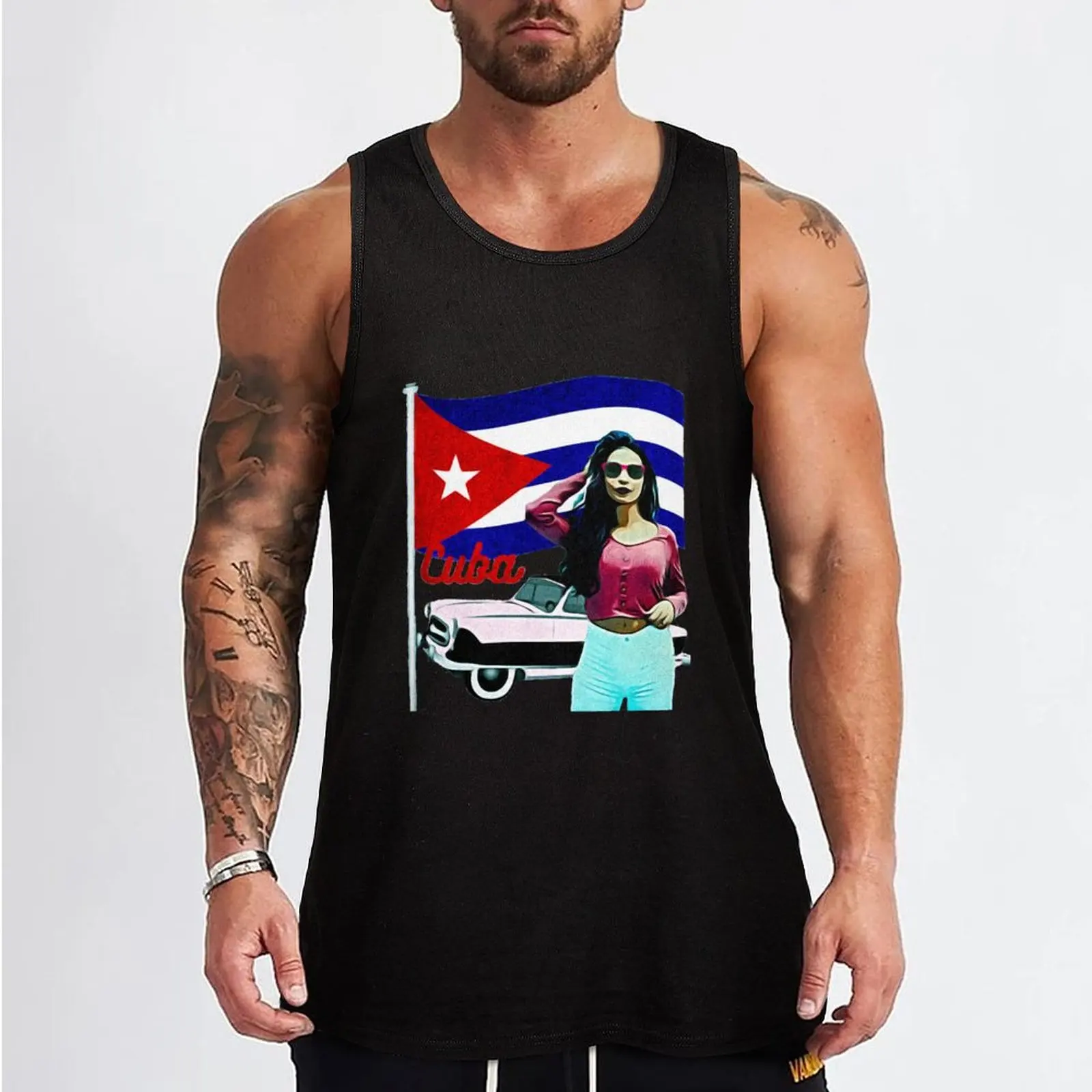 Cuba Tank Top anime t-shirts gym t-shirt for man Clothing