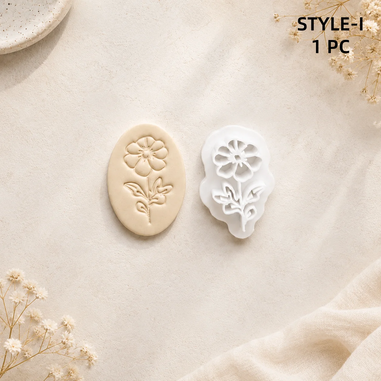 1 Stück Schmuckherstellungs-Set Blumen-Prägeformen Weiche Keramik Polymer-Ton-Schneider Rosen-Karneol-Ohrringe Ornamente Tonform – Detail 16