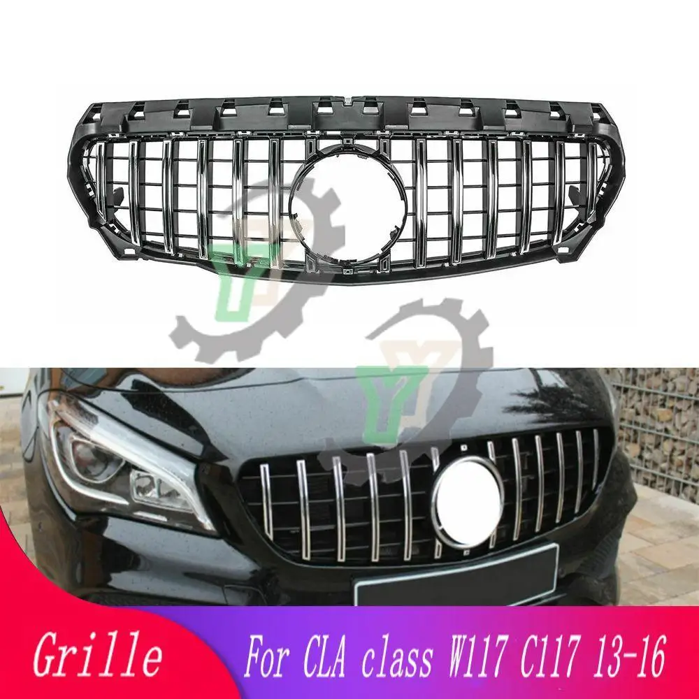 

Front Bumper Grille For Mercedes Benz CLA Class W117 2017-2019 Sport Racing Grill GT Style Diamond Facelift ABS Auto Accessories