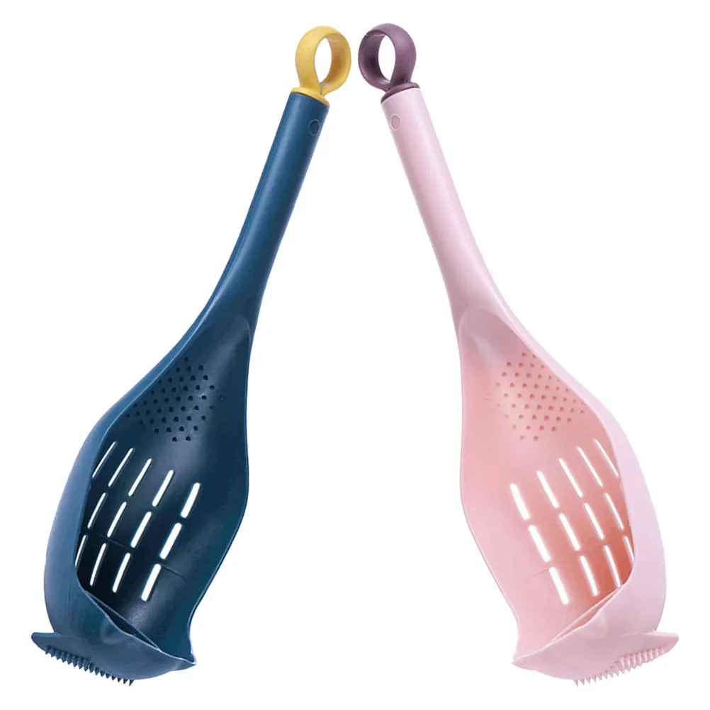 

2 pcs Skimmer Spoon Plastic Long Handle Slotted Drainage Tool For Eggs Garlic Grater Kitchen Gadgets Colander