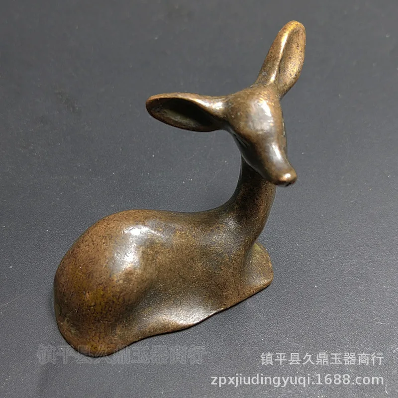 "A Always Has You" in brass color, tea pet, deer paperweight, home decoration, desktop copper ornament