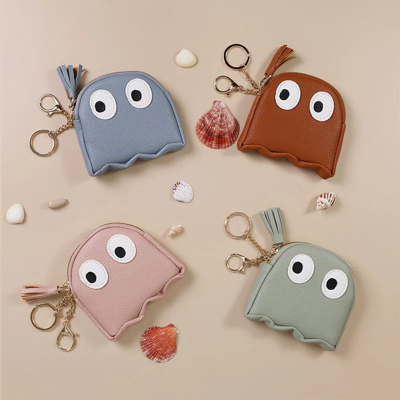 Women's Coin Bag Mini Creative Cartoon Zipper Coin Purse Funny Fashion Cute Pink Color For Girls Cute Keychain Coin PurseSimple