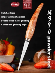 GAINSCOME M390 Powder Steel Kitchen Carving Knife Master Knife Rosewood Shadow Wood Chef Fruit Platter Knives Super Sharp Gift