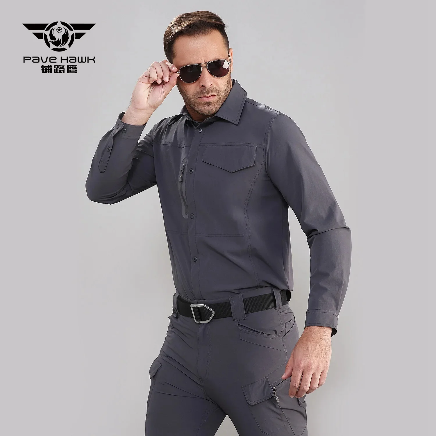 Imagem -05 - Camisa Militar Tática de Manga Comprida Masculina Ventiladores do Exército Secagem Rápida Estiramento Respirável ao ar Livre Equitação Caminhada Escalada Esportes