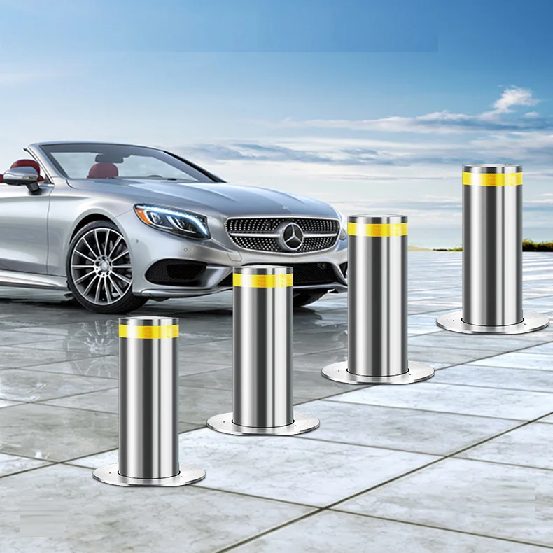 Road Restrictions Telescopic Electric Hydraulic Control Bollard Barrier Park Bollards Steel With Led Bollard Light For Defense