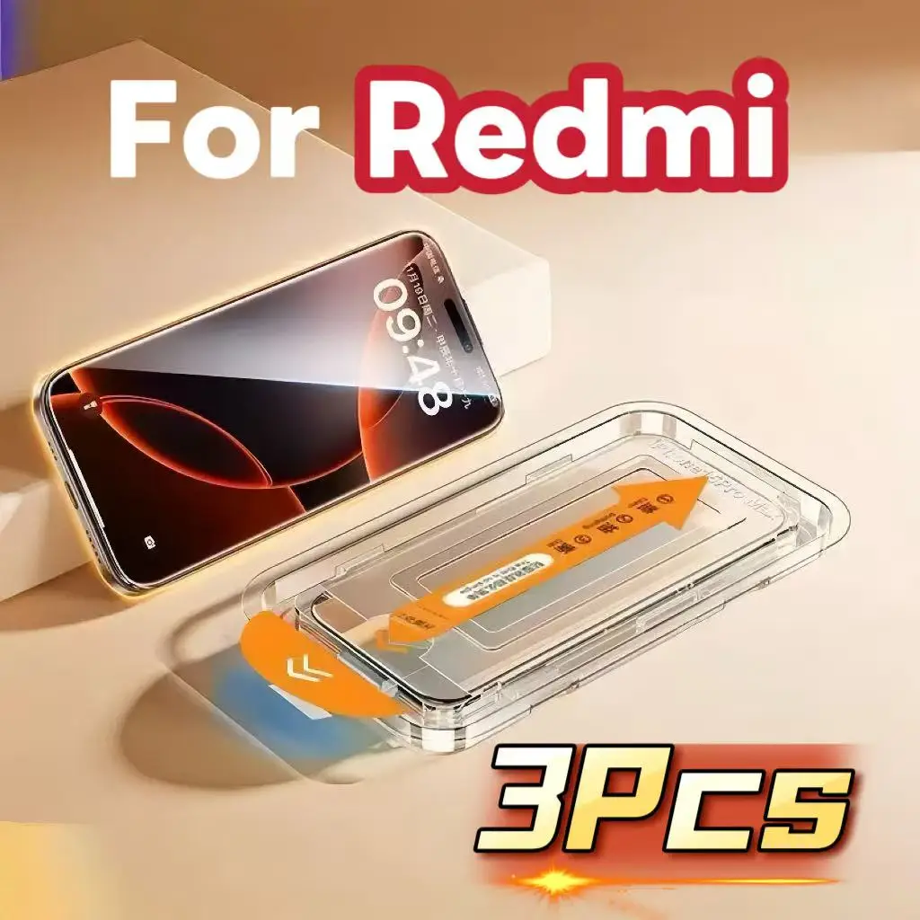 

3 шт. Защитная пленка из закаленного стекла для Redmi Note 13 12 Turbo 11t 11e 11 10 9s 9 8 6 Pro Plus Простота установки